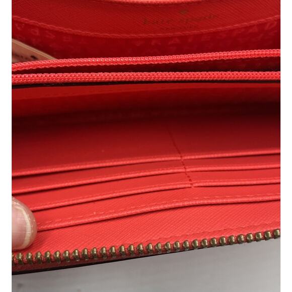 Authenticated Kate Spade New York Laurel Way Neda Accordion Zip Wallet Red Chili - Picture 11 of 12